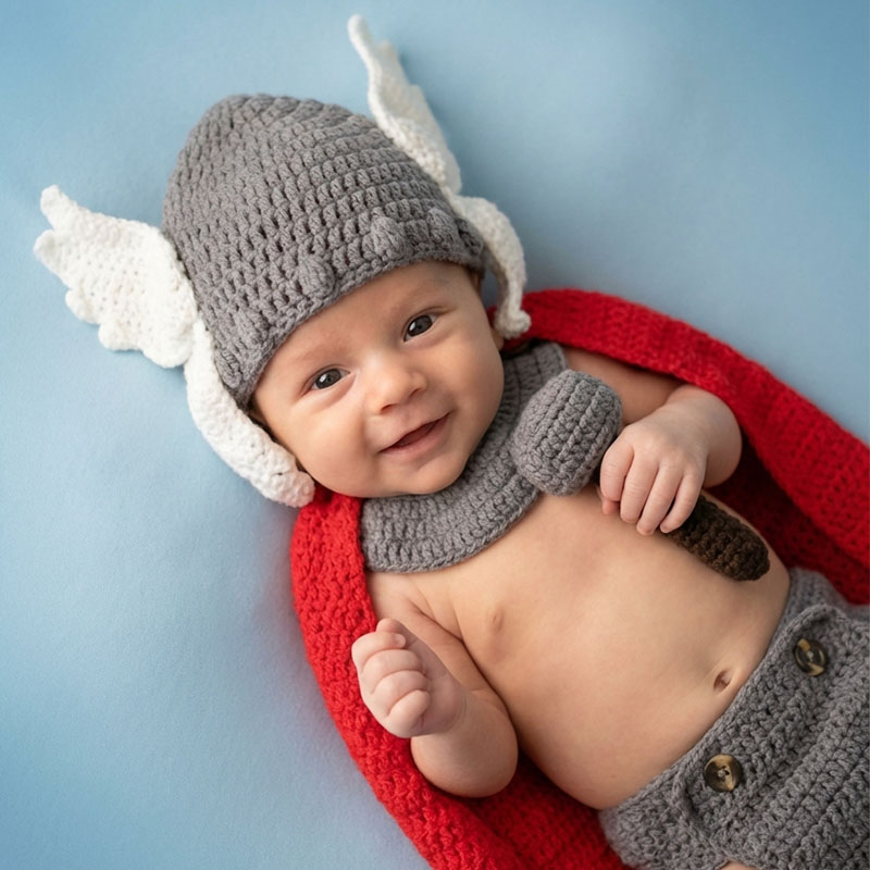 Baby Clothing Products - Yenidoğan Fotoğraf Sahne Thor Bebek Kostüm